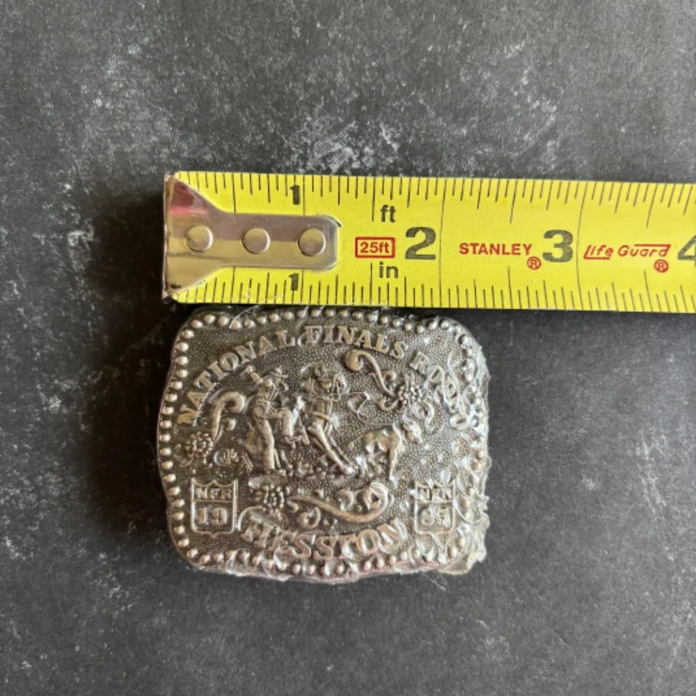 Hesston 1985 Bronze Child National Finals Rodeo Commemorative Series Belt Buckle